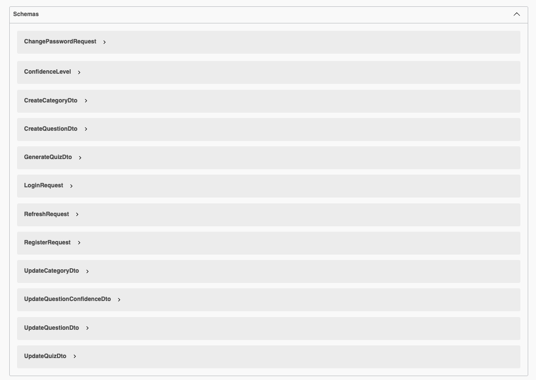 Flashcards API schemas